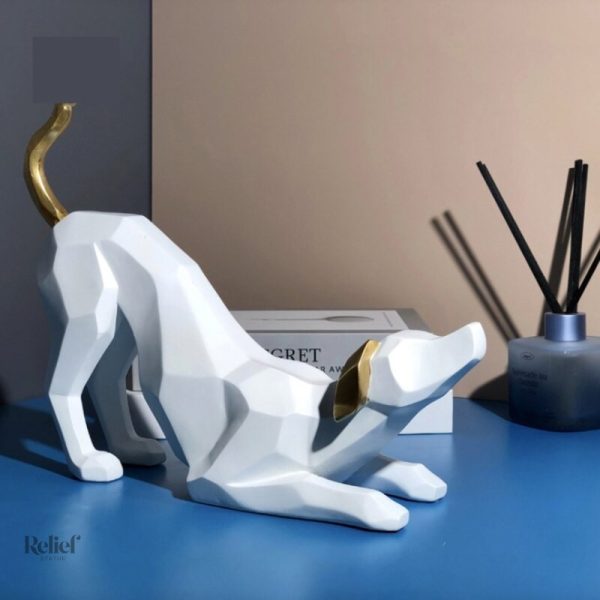 Statue décorative chien en style origami