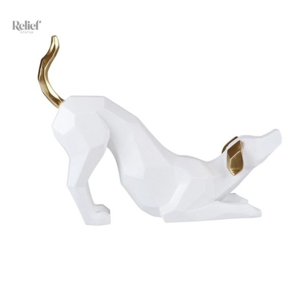 Statue moderne de chien en forme d'origami