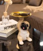 Statue de chien sur plateau, 22 cm, décoration originale