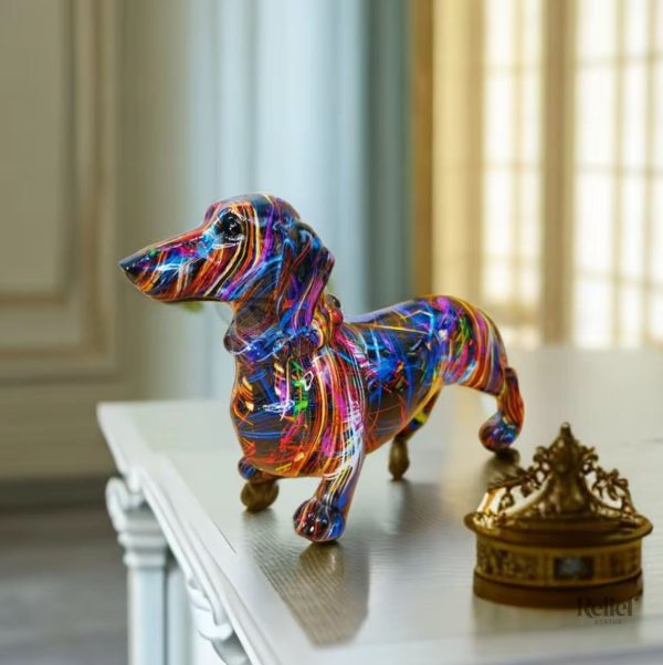 Figurine en forme de chien teckel, 13 cm, style moderne