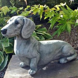 Statue teckel de jardin 12 cm pour décoration extérieure