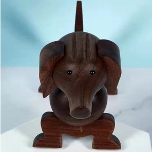 Chien teckel en bois, style nordique, décoratif 10 cm