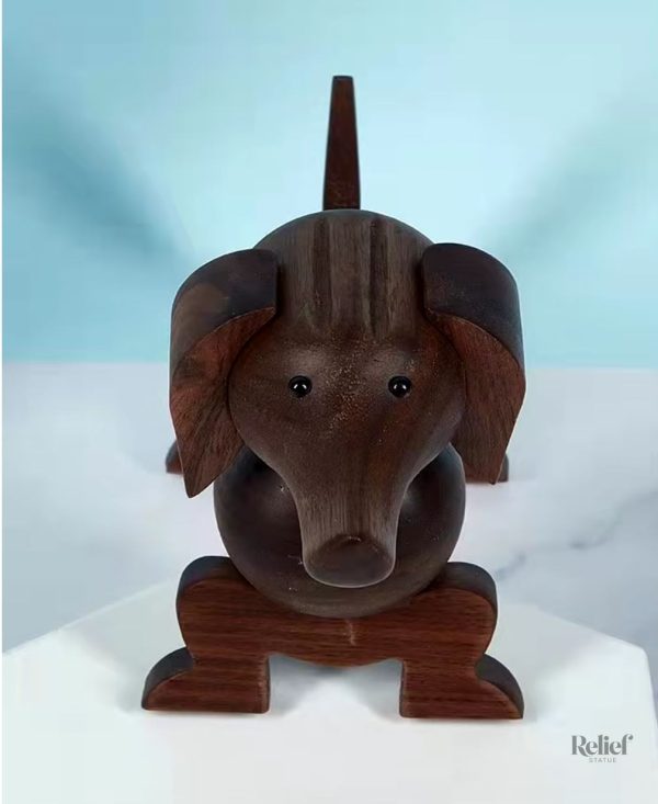 Chien teckel en bois, style nordique, décoratif 10 cm