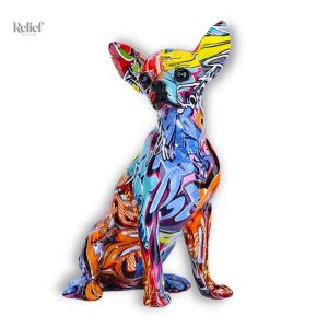 Statue Chihuahua Graffiti en décoration canine