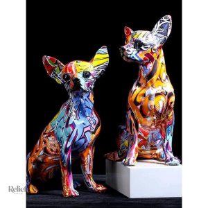 Chihuahua stylisé, pièce maîtresse artistique pour intérieur