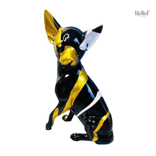 Figurine de chien Chihuahua en résine pour décoration