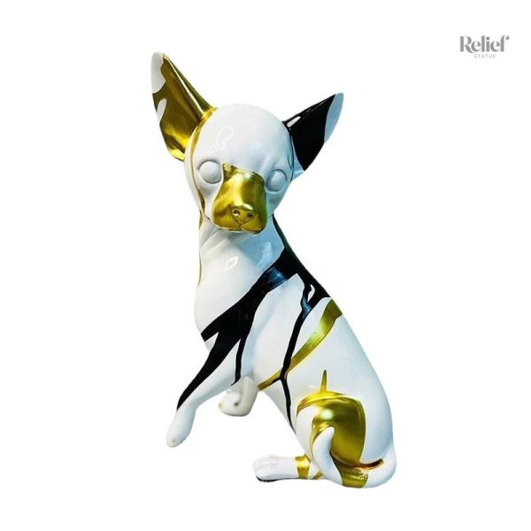 Chihuahua en statue, décoration canine pour amateur de chiens