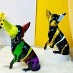 Sculpture Chihuahua stylisée, pièce décorative unique