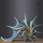 Sculpture design inspirée de la mer, ambiance artistique