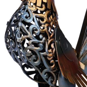 Sculpture coq métallique, ajout artistique pour le jardin