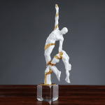 Statue couple danseur 35 cm en position élégante