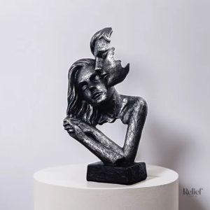 Statue en couple, 19 cm, art contemporain pour intérieur