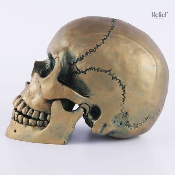 Décoration crâne en bronze, 15 cm de hauteur