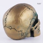 Statue de tête de mort en bronze, pièce maîtresse audacieuse