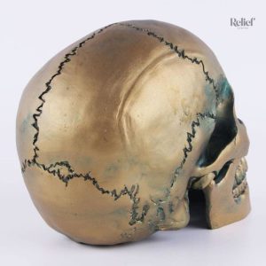 Statue de tête de mort en bronze, pièce maîtresse audacieuse