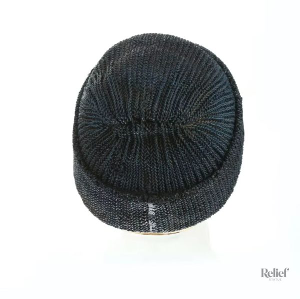 Objet déco crâne avec bonnet marin, 12 cm de hauteur