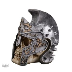 Statue crâne soldat romain décorative 18 cm