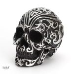Statue crâne mexicain en noir et blanc, 12 cm de hauteur