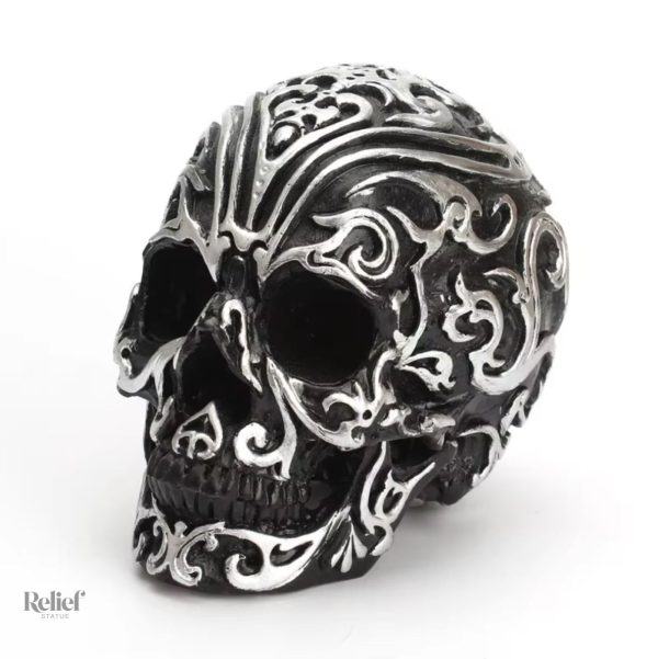 statue-crane-mexicain-noir-et-blanc-12-cm-1 Statue crâne mexicain en noir et blanc, 12 cm de hauteur