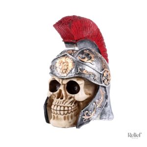 Statue crâne tête de mort spartiate 18 cm décorative