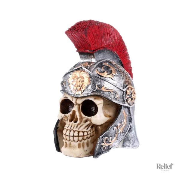 statue-crane-tete-de-mort-avec-casque-spartiate-18-cm-1 Statue crâne tête de mort spartiate 18 cm décorative