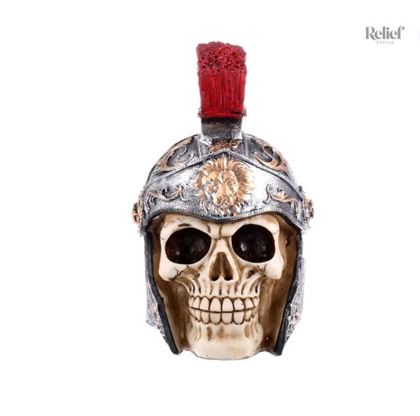 Tête de mort avec casque spartiate, design unique