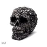 Statue crâne mécanique 12 cm, décor tête de mort