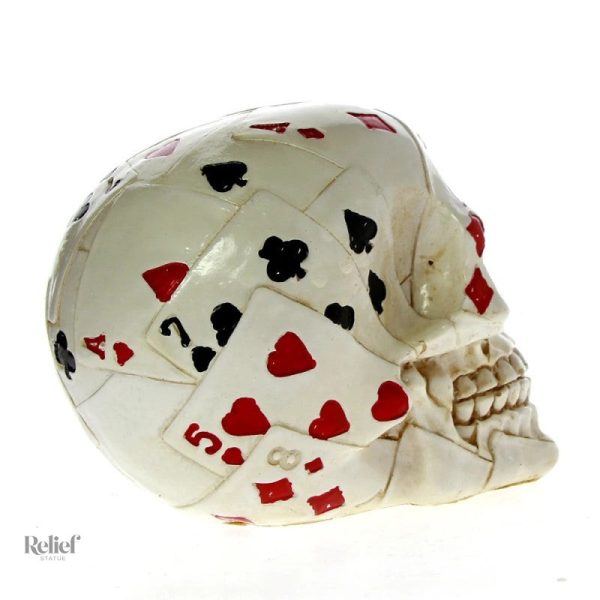 Figurine crâne artistique inspirée du poker