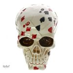 Objet de décoration crâne poker 12 cm