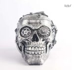 Tête de mort steampunk en résine, 11 cm