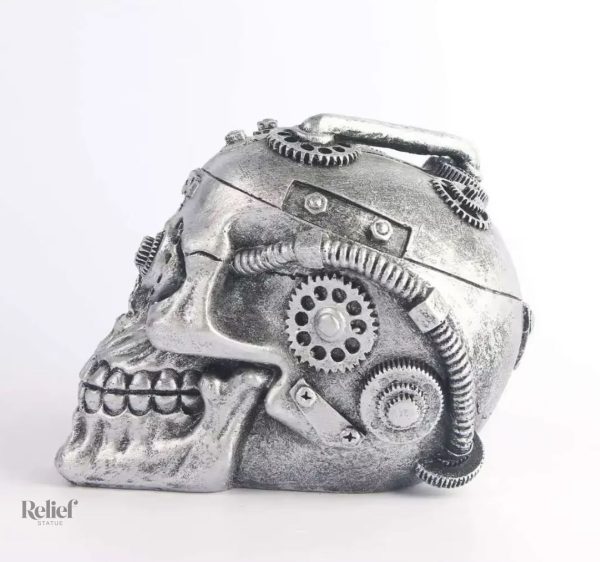 Crâne décoratif au style steampunk, 11 cm