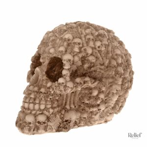 Statue crâne tête de mort 12 cm en résine décorative