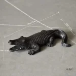 Sculpture originale crocodile, 24 cm en résine décorative