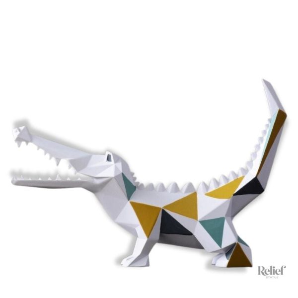 Statue crocodile design moderne en résine décorative