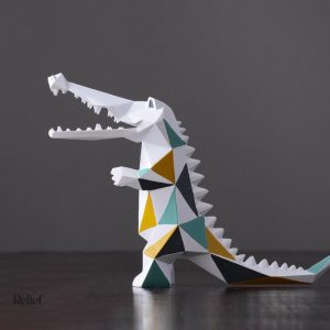Art animalier en sculpture de crocodile unique