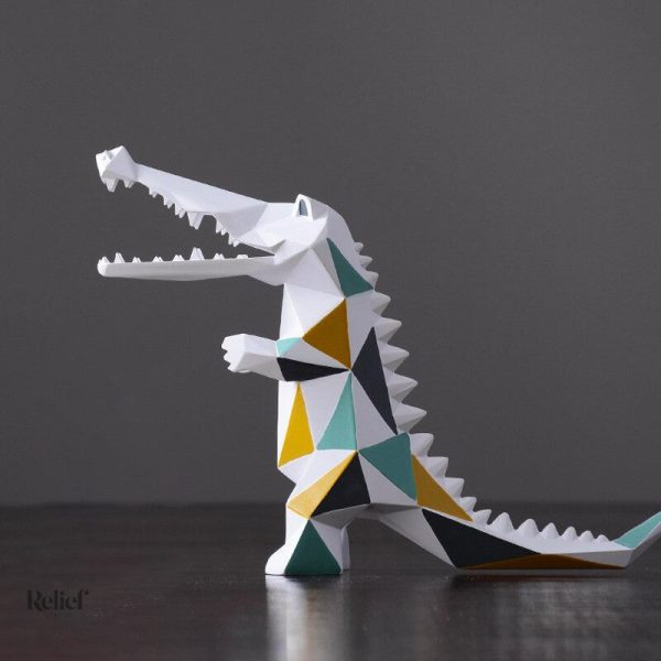 Art animalier en sculpture de crocodile unique