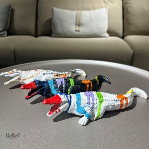 Crocodile résine 9 cm, art contemporain