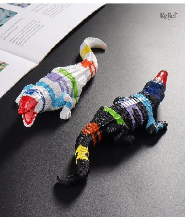 Figurine crocodile popart en résine 9 cm