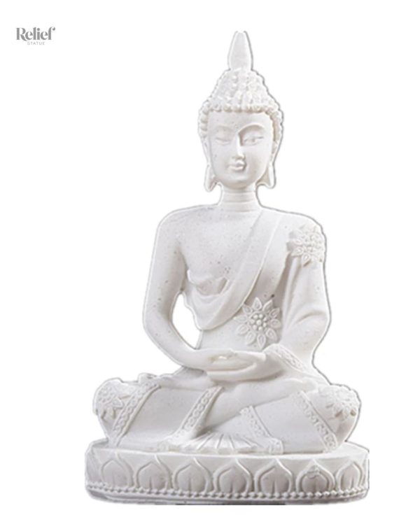 statue-de-bouddha-blanc-11-cm-1 Statue de Bouddha blanc 11 cm en résine pour décoration intérieure