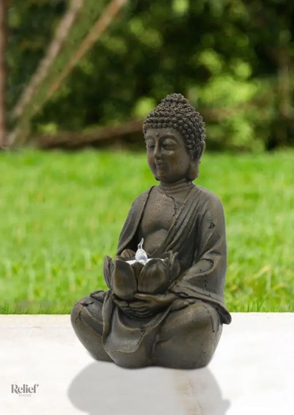 statue-de-bouddha-interieur-exterieur-avec-led-21-cm-1 Statue de Bouddha 21 cm avec éclairage LED pour intérieur et jardin