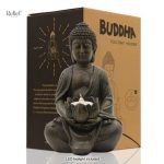 Bouddha lumineux 21 cm idéal pour décoration extérieure ou intérieure