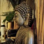 Décoration jardin : statue de Bouddha LED 21 cm, ambiance zen
