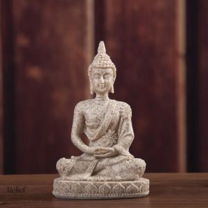Statue de Bouddha en sable 11 cm pour décoration intérieure