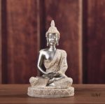 Miniature Bouddha en sable et argent, 11 cm, symbole de paix