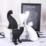 Statue chat moderne en résine pour intérieur raffiné