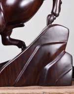 Élégante statue de cheval en bois massif de 15 cm
