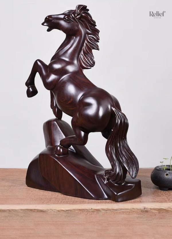 Statue de cheval en bois, accessoire de décoration unique