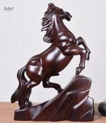 Décor en bois, statue de cheval 20 cm pour intérieur