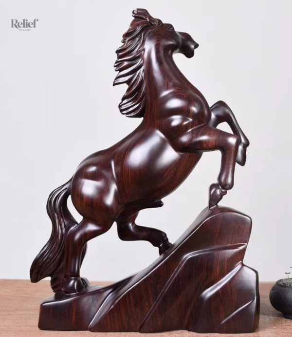 Décor en bois, statue de cheval 20 cm pour intérieur