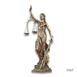 Statue de la Justice Thémis effet bronze 50 cm